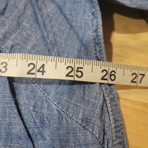 Maree Pour Toi Lightweight Chambray Tunic with Fringe Sz 4X NWT $109 - Picture 7 of 8